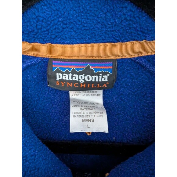 Patagonia Synchilla Blue Vintage Men's sz L Blue - Picture 6 of 9